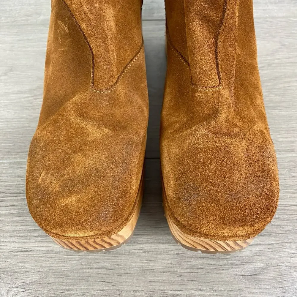 Free People Brown Suede Kenna Platform Lug Sole Clog Boots Sz.41(US 10) NWOB